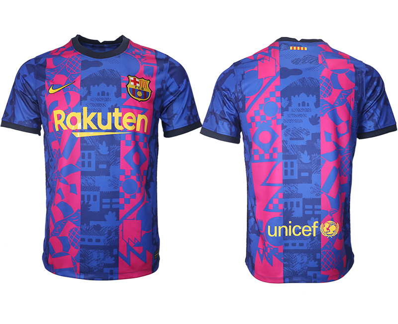 Men 2021-2022 Club Barcelona blue training suit aaa version blank Soccer Jersey